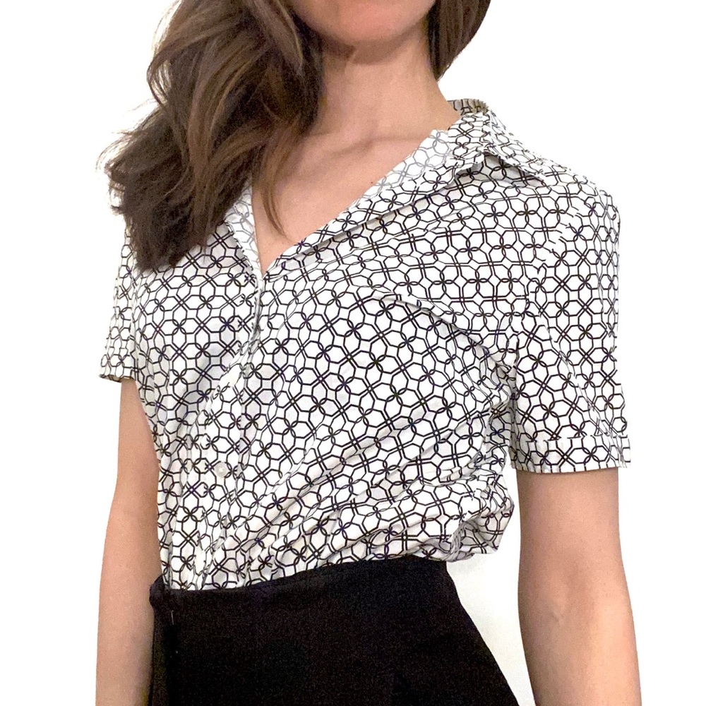 Fabulous cotton short sleeve button down top